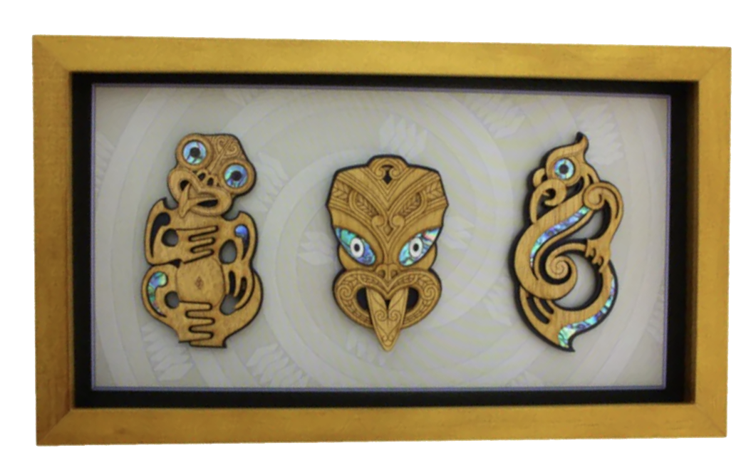 Framed Tiki, Wheku, Manaia