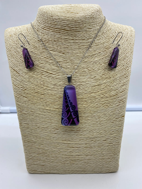 Resin Pendant and Earring Set #2