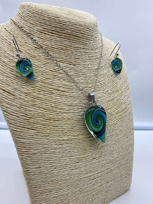 Resin Pendant and Earring Set #3